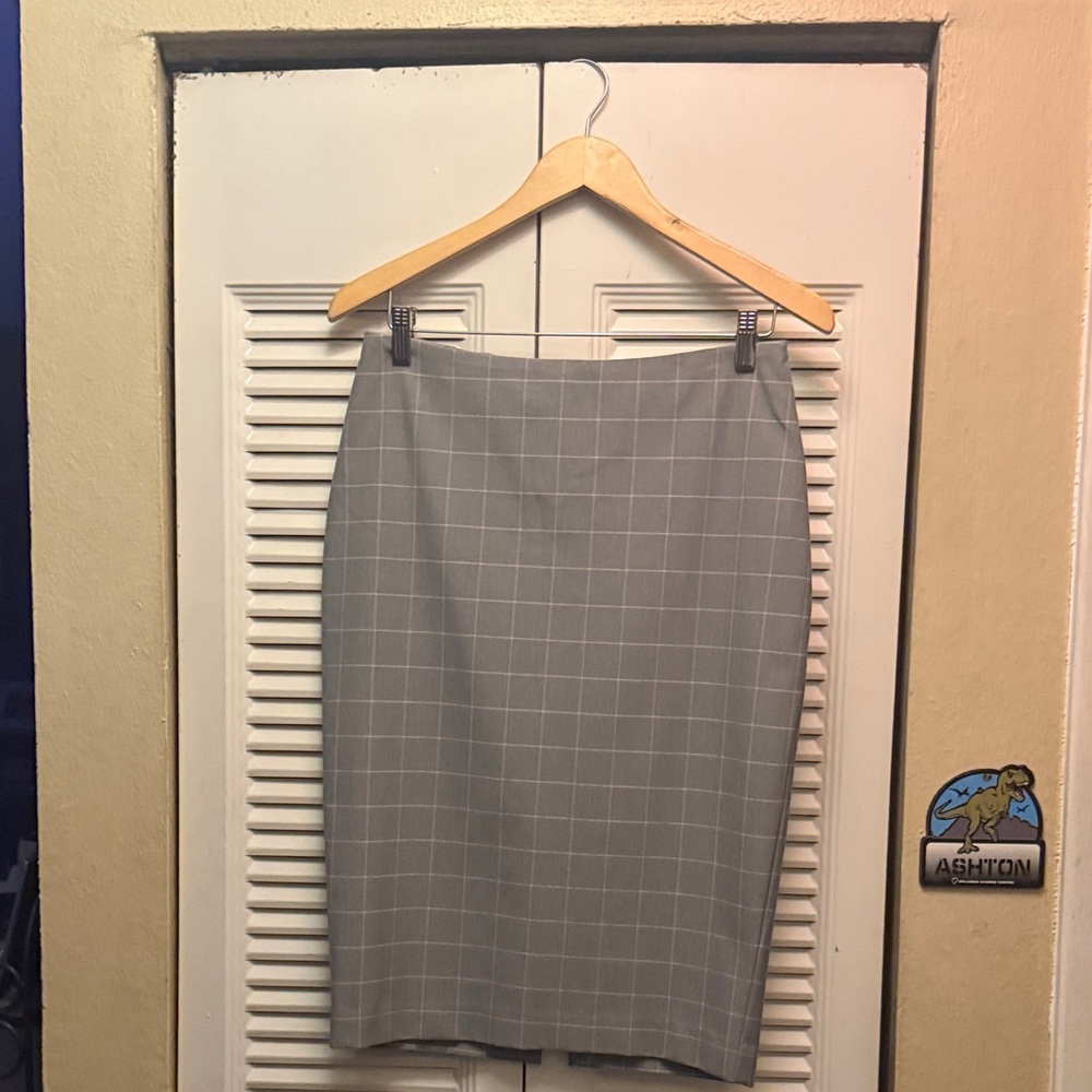 Express Gray Plaid Pencil Skirt